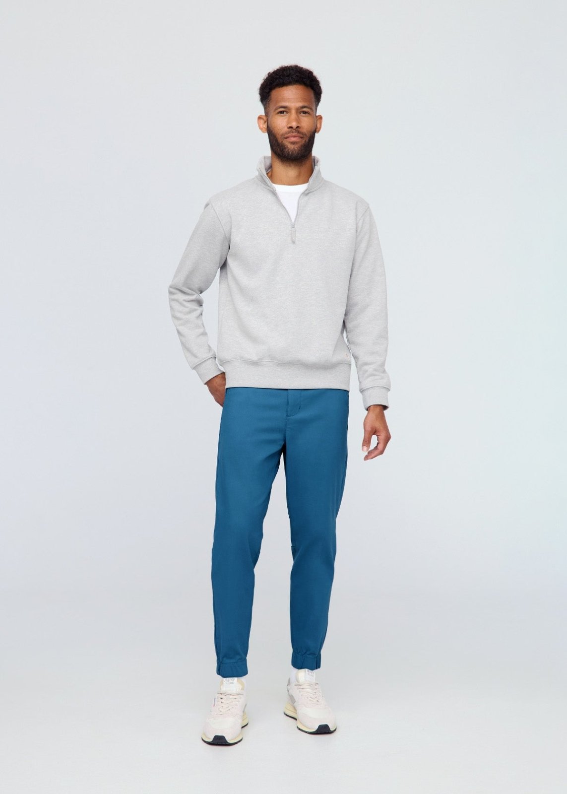 mens blue athleisure jogger full body