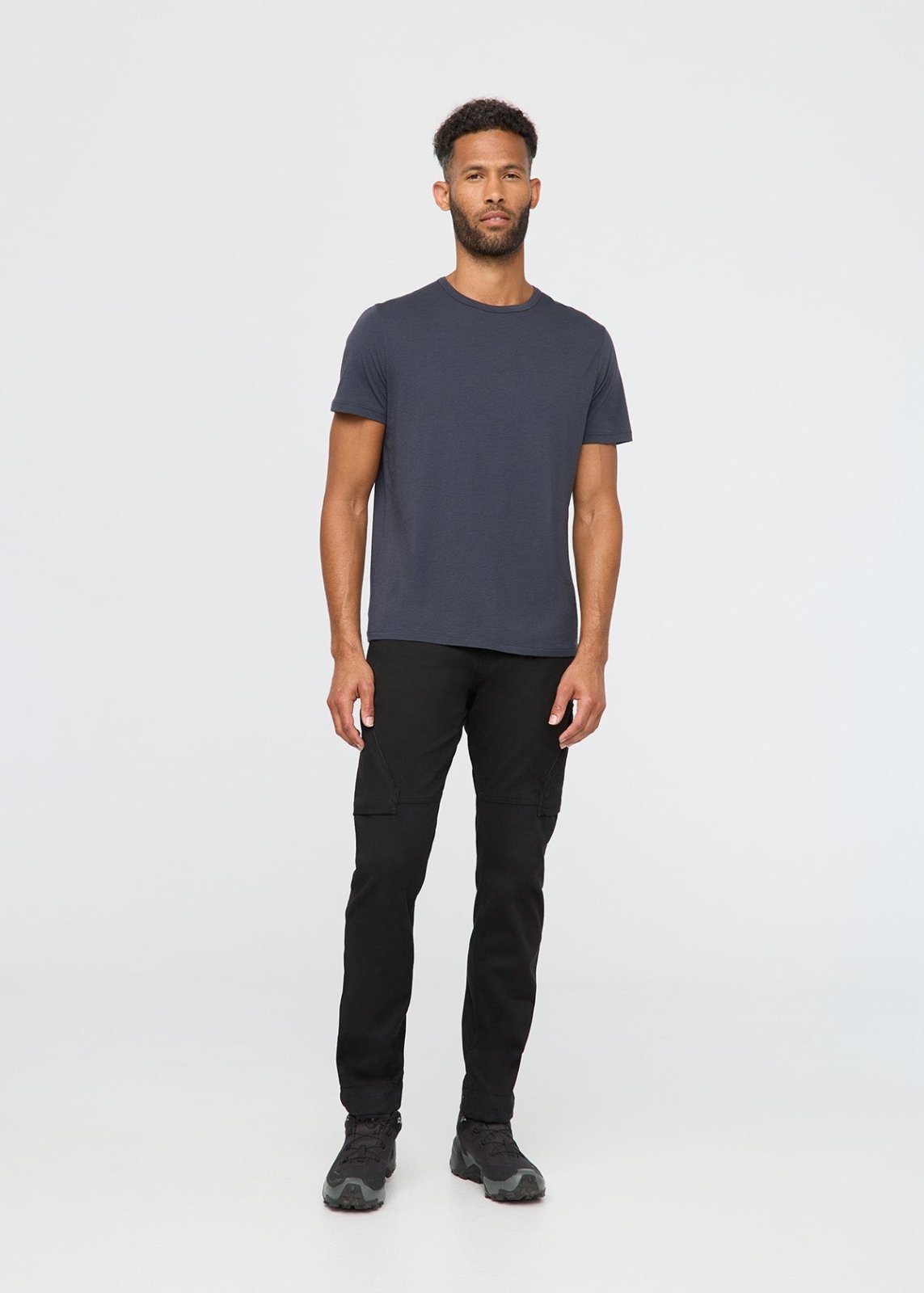 black athletic waterproof pant full body