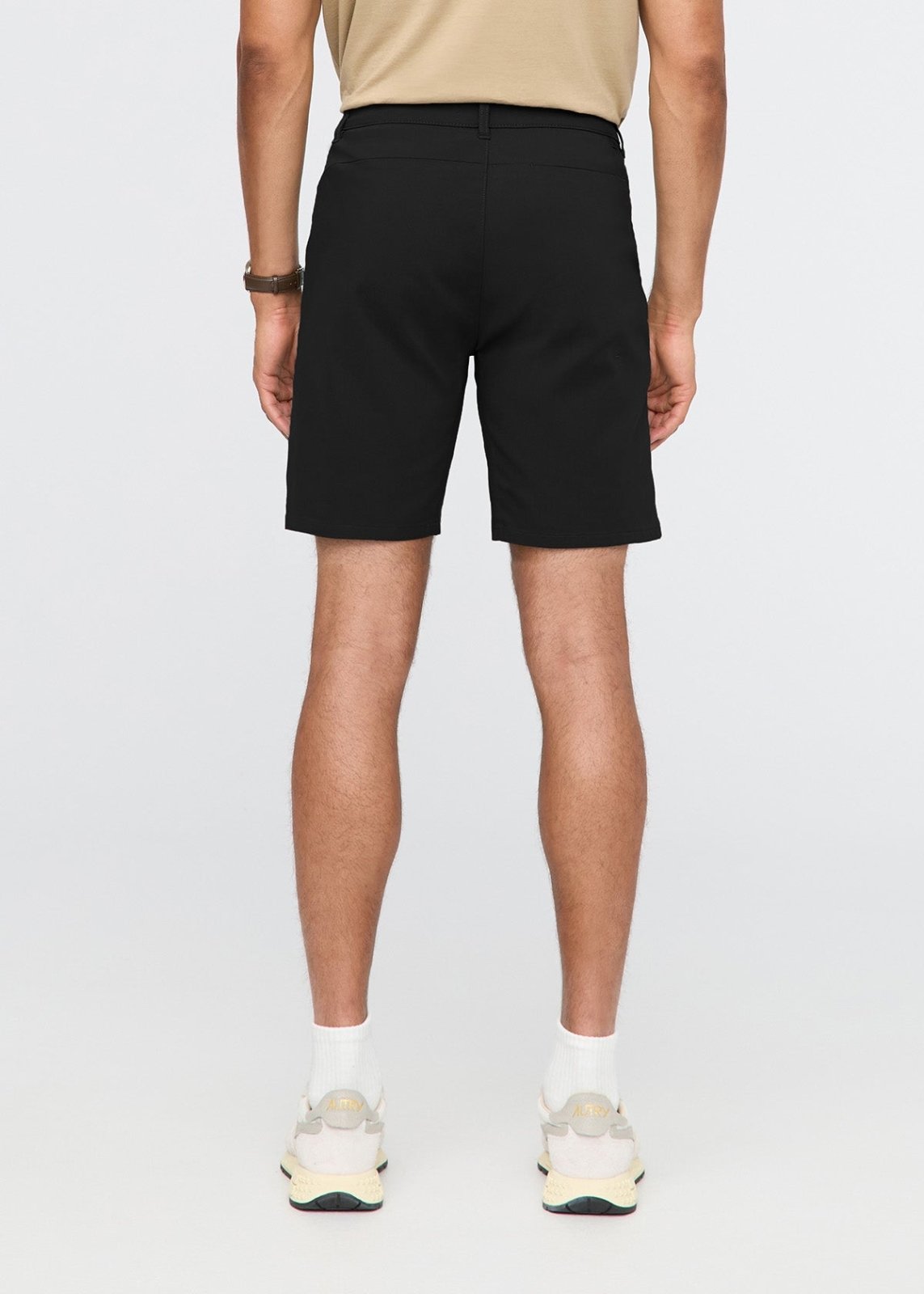 mens black nustretch golf short back