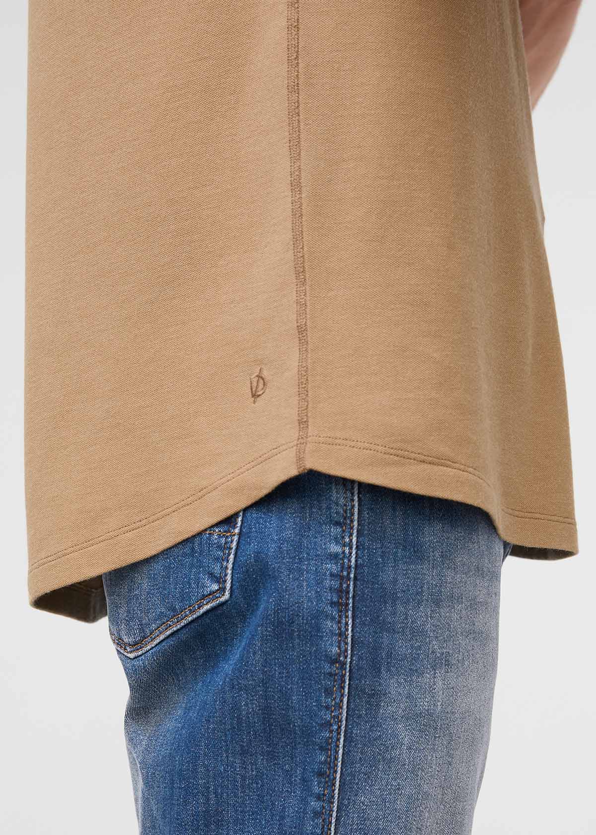 mens breathable beige tee embroidered detail