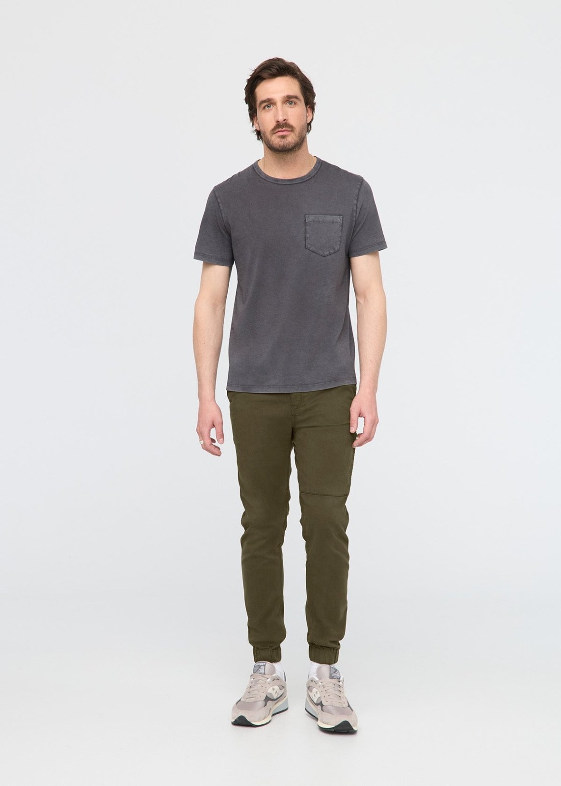 mens army green athletic jogger fulll body
