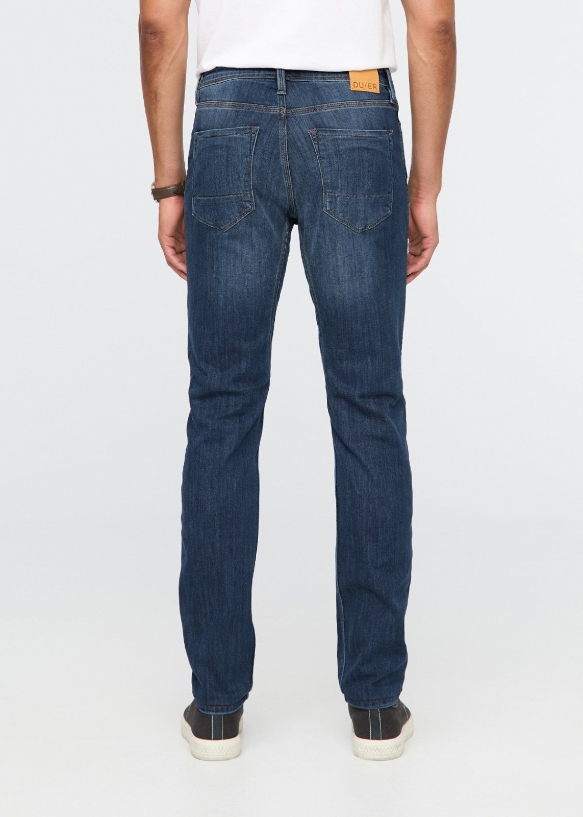 mens medium wash slim fit stretch jeans back