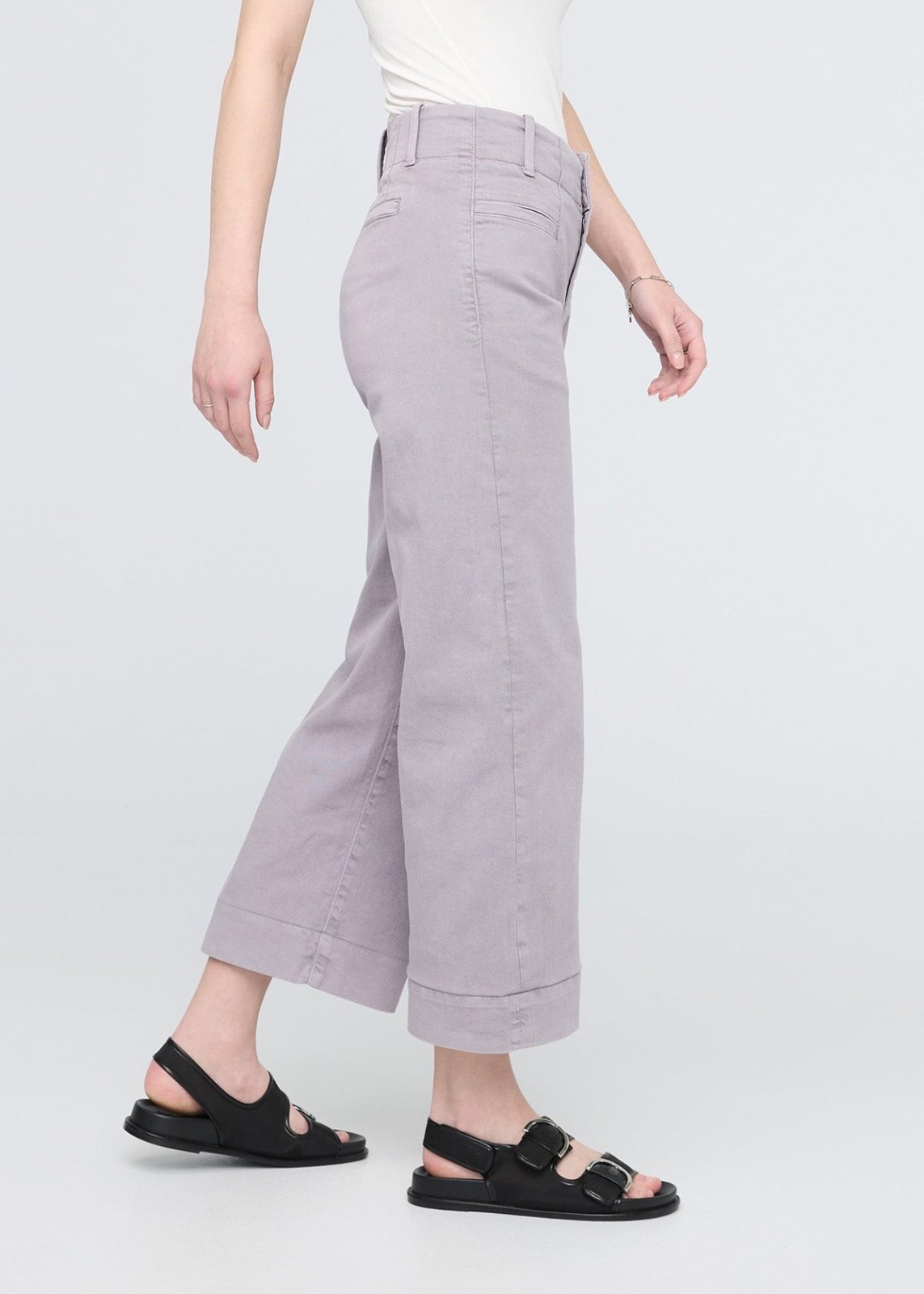 women's ash high rise twill trouser side