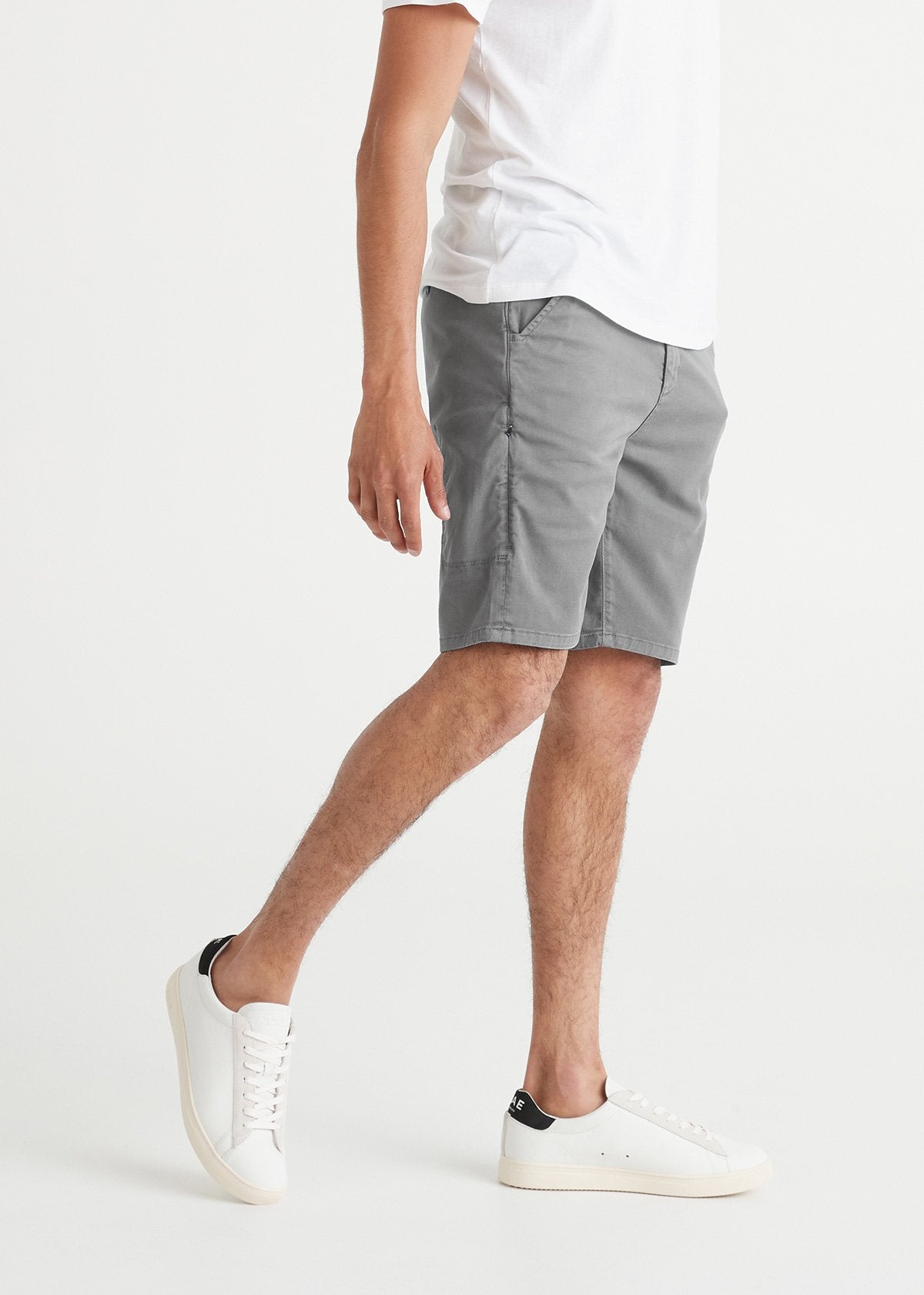 mens lightweight light grey shorts side