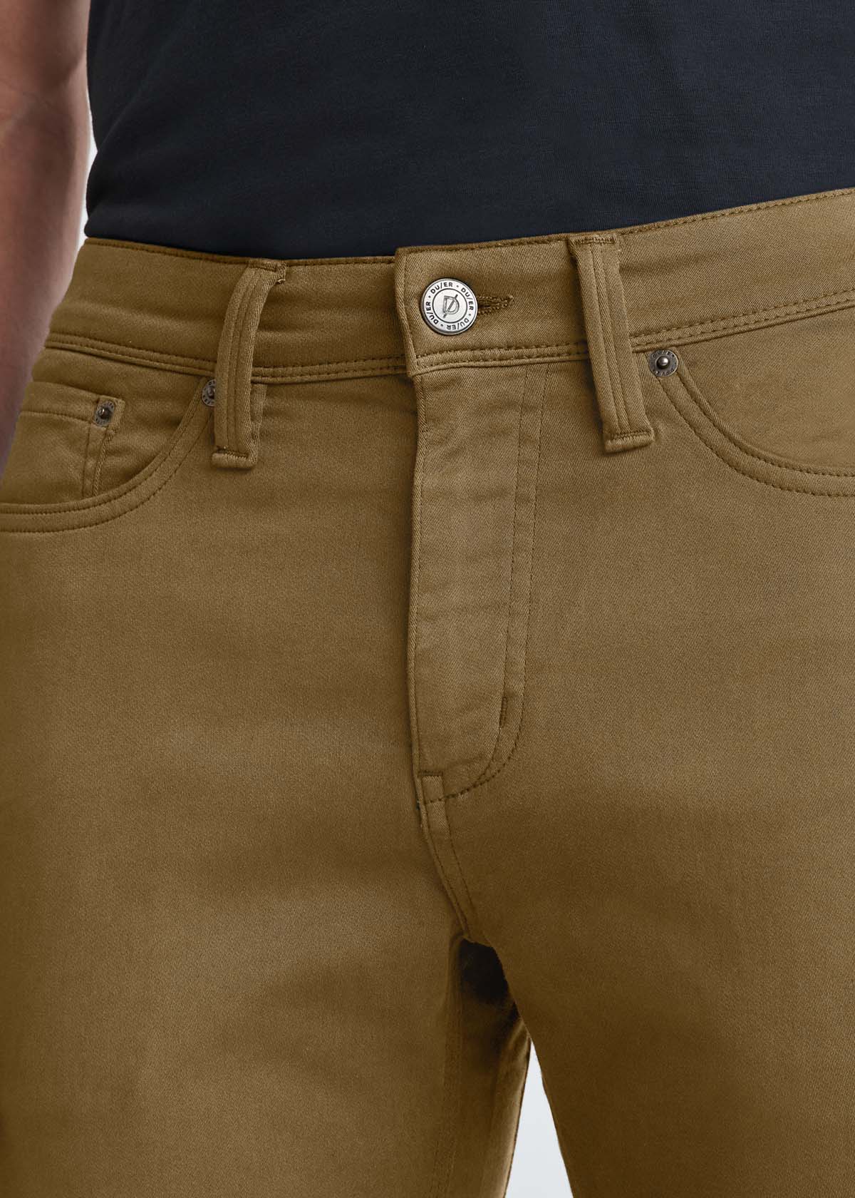 mens slim mustard dress sweatpant front waistband detail