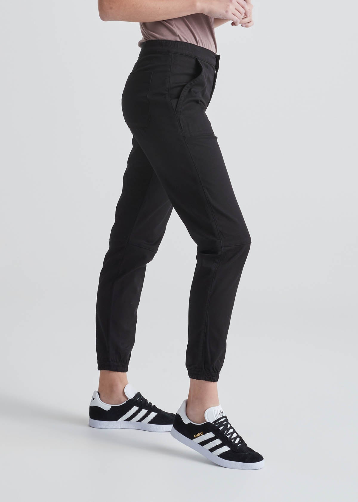 Women's High Rise Black Athletic Jogger Side